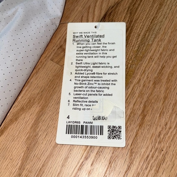 NEW Lululemon Swift Ventilated Running Tank Top Paint Glide Warp Multi Size 4 - Picture 4 of 11